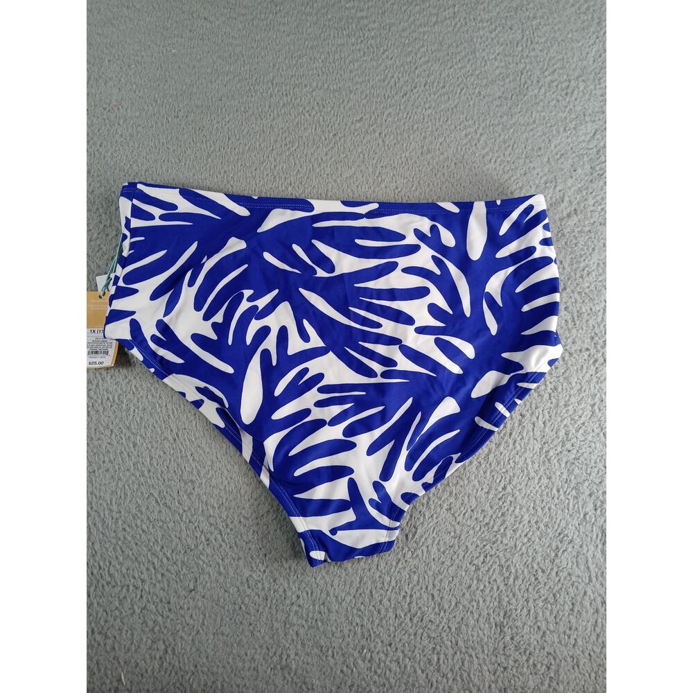 Kona Sol Swimsuit Womens 1X (17-18) Blue Bikini Padded Underwire High Waist NWT - Picture 11 of 14